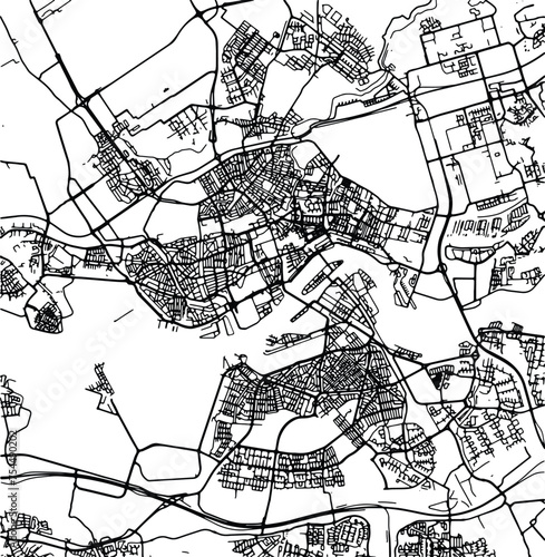 Silhouette map of Rotterdam Netherlands