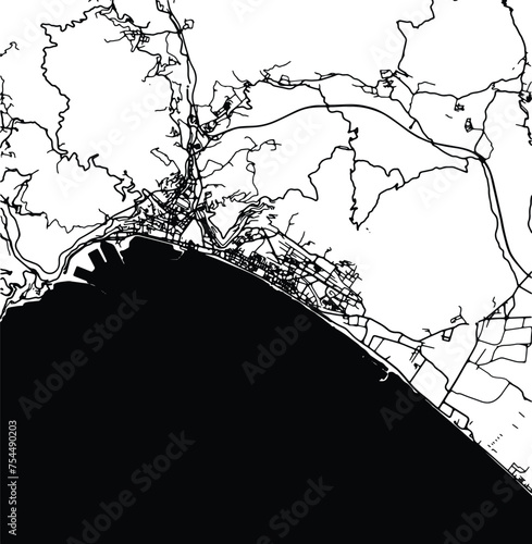 Silhouette map of Salerno Italy