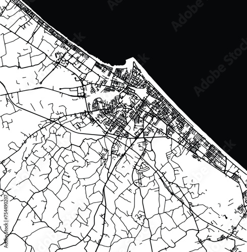 Silhouette map of Rimini Italy