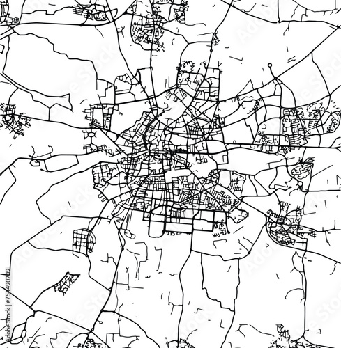 Silhouette map of Rennes France