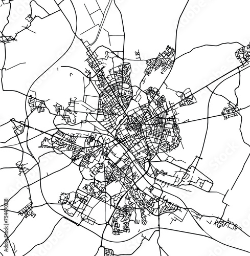 Silhouette map of Reims France