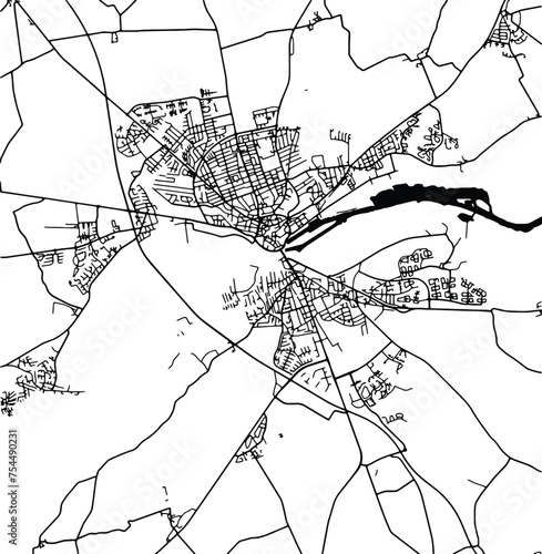Silhouette map of Randers Denmark