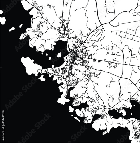 Silhouette map of Pula Croatia