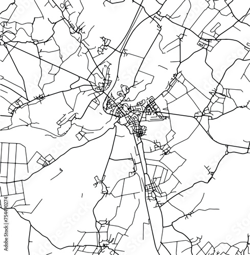 Silhouette map of Prerov Czech Republic