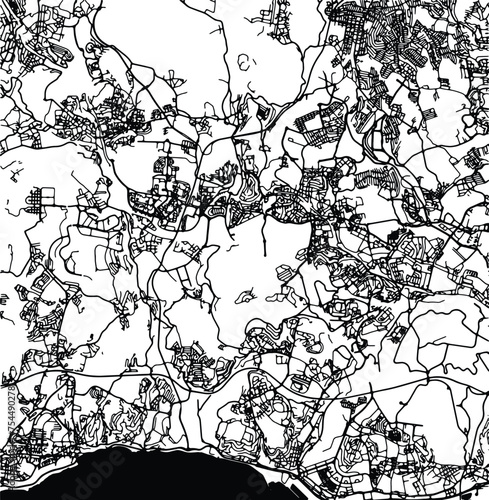 Silhouette map of Queluz Portugal