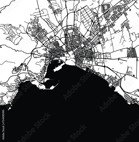 Silhouette map of Palma Spain