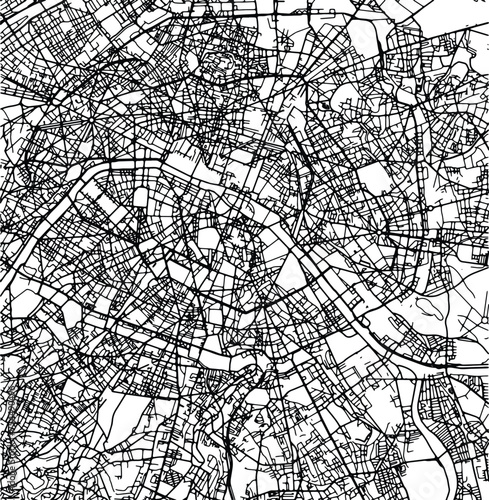 Silhouette map of Paris France