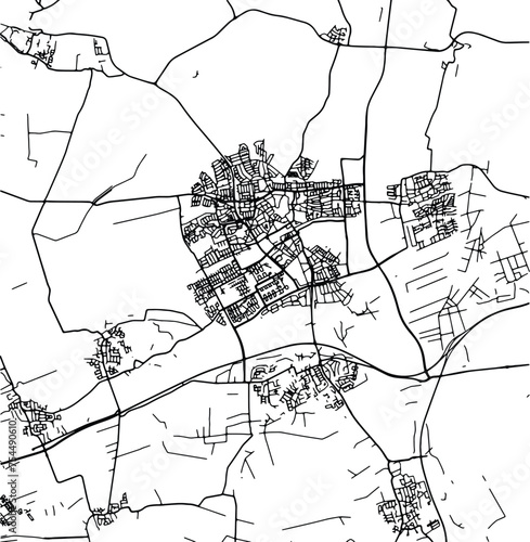 Silhouette map of Oss Netherlands