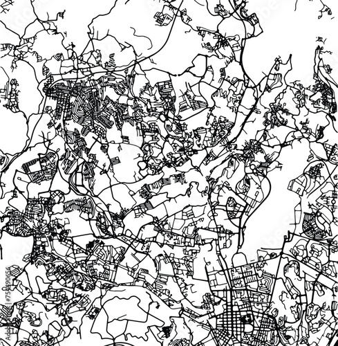 Silhouette map of Odivelas Portugal