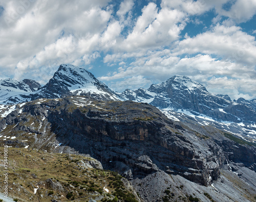 Summer mountain view from Stelvio pass (Italy) photo