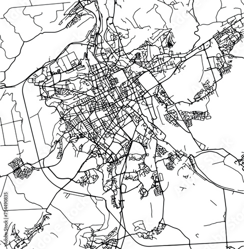 Silhouette map of Nancy France
