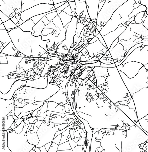 Silhouette map of Namur Belgium