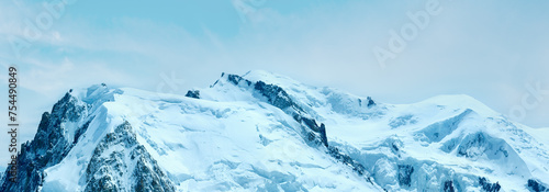 Mont Blanc mountain massif (view from Aiguille du Midi Mount, France ) © wildman