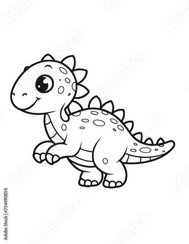 coloring page for children cute dinosaur