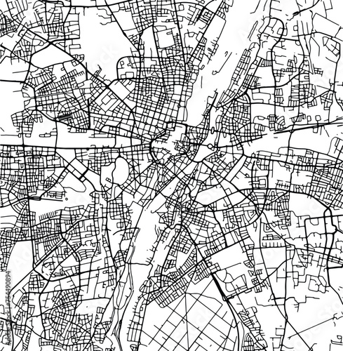 Silhouette map of Munich Germany