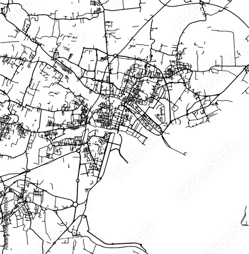 Silhouette map of Mestre Italy
