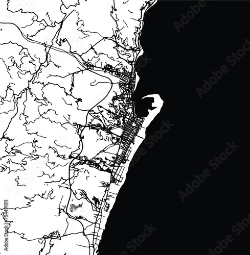 Silhouette map of Messina Italy