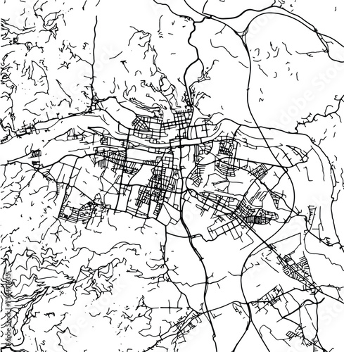 Silhouette map of Maribor Slovenia