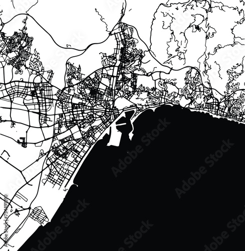 Silhouette map of Malaga Spain