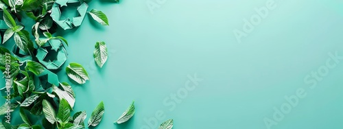a green background with leaves
