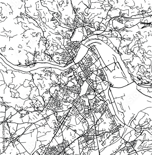 Silhouette map of Linz Austria