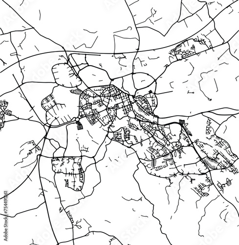 Silhouette map of Linkoeping Sweden