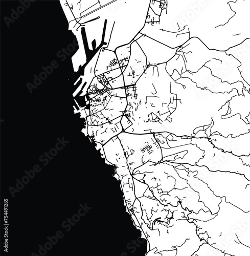 Silhouette map of Livorno Italy
