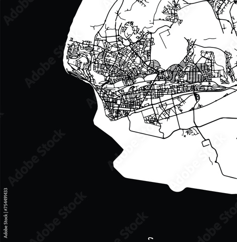 Silhouette map of Le Havre France