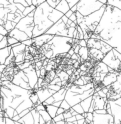Silhouette map of La Louviere Belgium