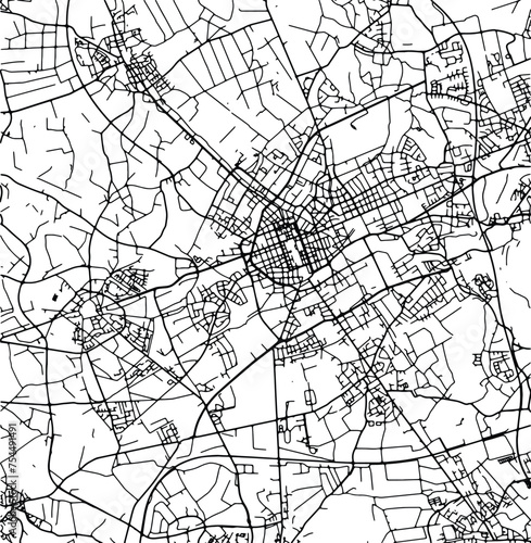 Silhouette map of Krefeld Germany