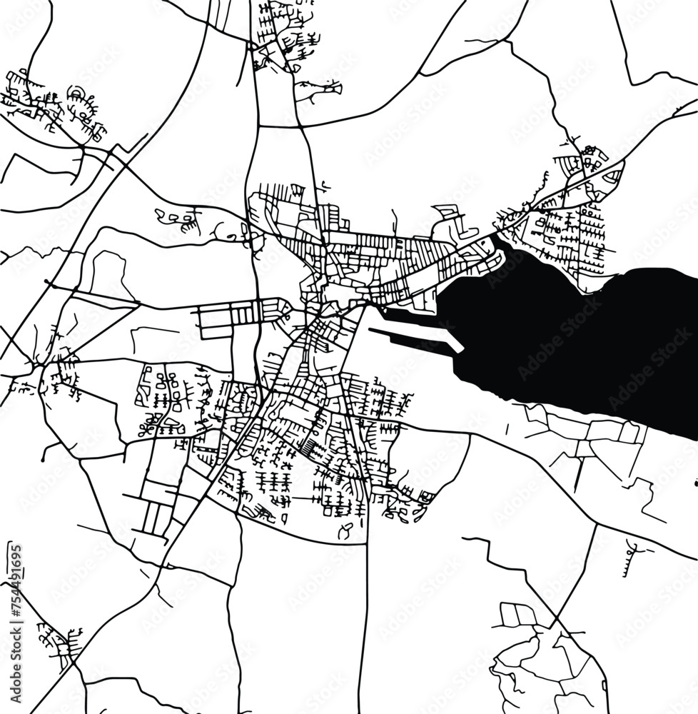 Obraz premium Silhouette map of Horsens Denmark