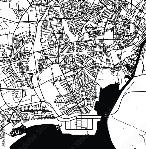 Silhouette map of Hvidovre Denmark