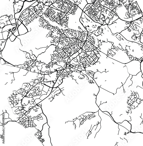 Silhouette map of Huddinge Sweden