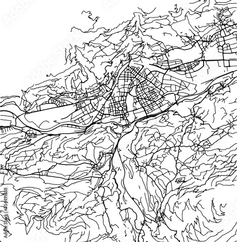 Silhouette map of Innsbruck Austria