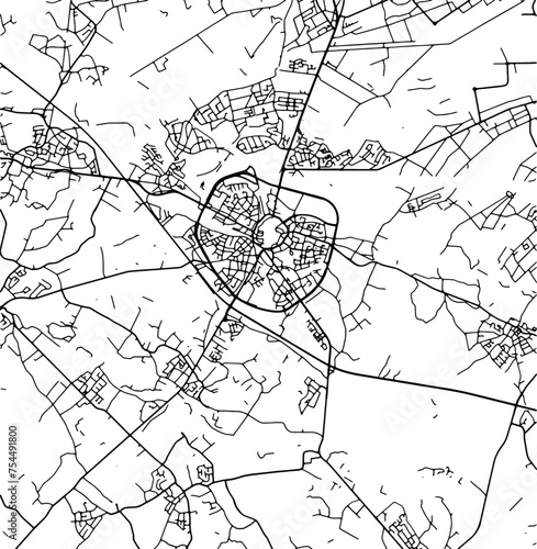 Silhouette map of Hasselt Belgium