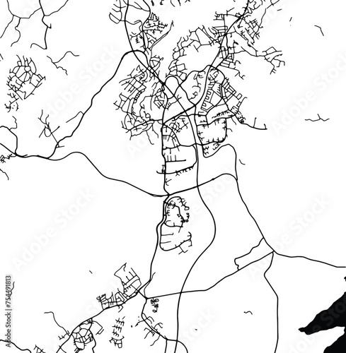 Silhouette map of Haninge Sweden