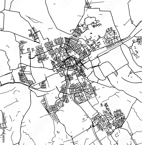 Silhouette map of Groningen Netherlands