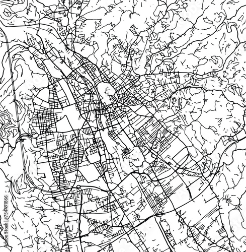 Silhouette map of Graz Austria