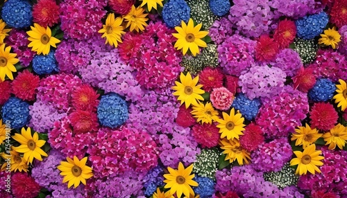 Colorful flowers macro close-up