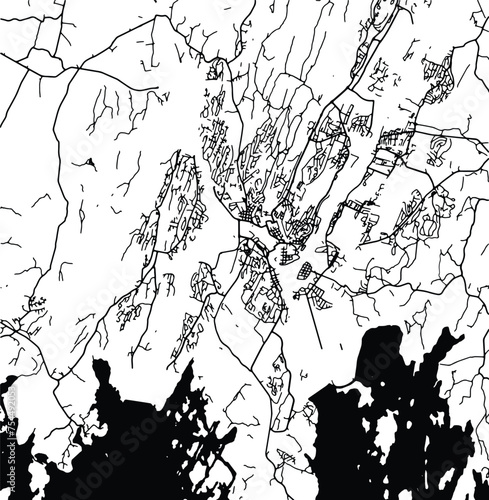 Silhouette map of Fredrikstad Norway