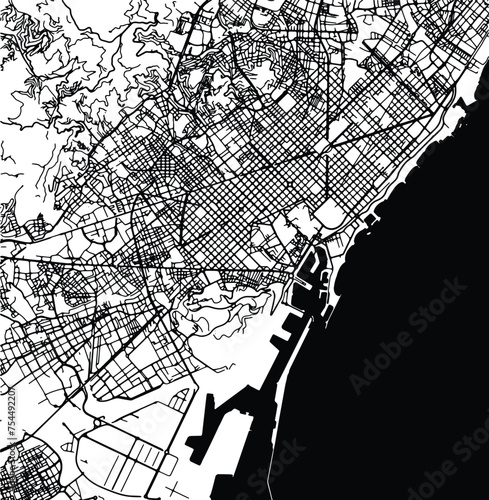 Silhouette map of Eixample Spain