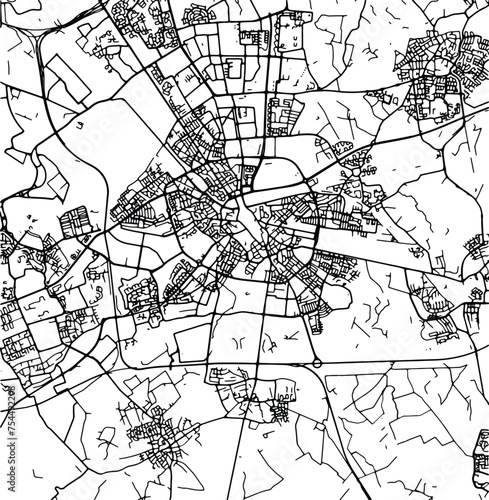 Silhouette map of Eindhoven Netherlands