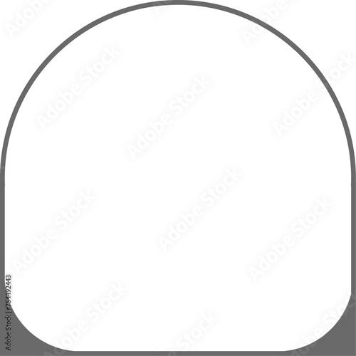 Outline aesthetic design frame. Minimal modern graphic. Abstract oval arch. Geometric trendy sign.