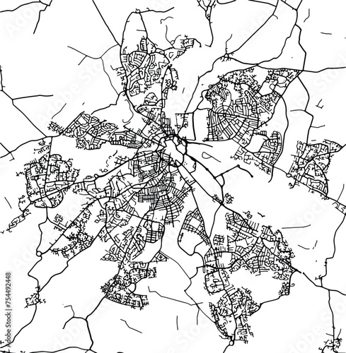 Silhouette map of Derby United Kingdom