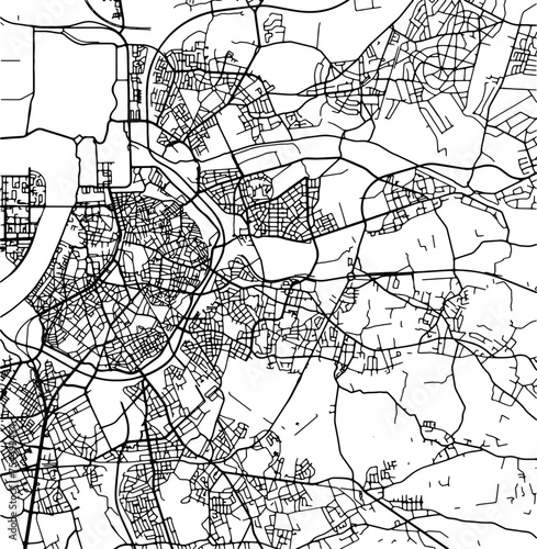 Silhouette map of Deurne Belgium