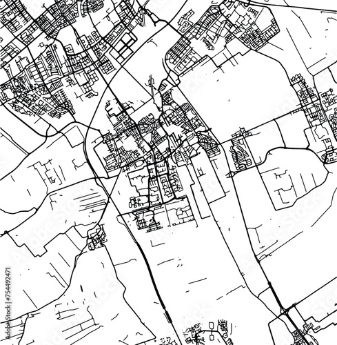 Silhouette map of Delft Netherlands