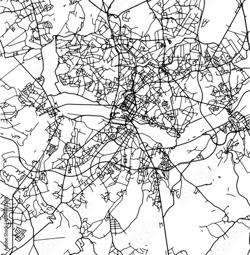 Silhouette map of Charleroi Belgium