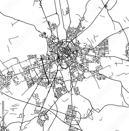 Silhouette map of Brugge Belgium