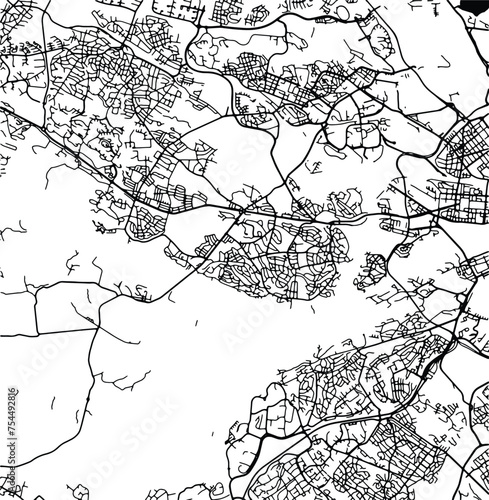 Silhouette map of Bromma Sweden