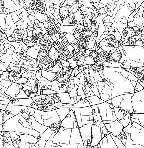 Silhouette map of Brno Czech Republic
